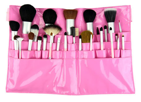 Click to Enlarge Studio Direct Cosmetics Professional 28 Piece Pink Apron Brush Set