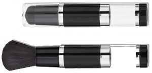 Click to Enlarge Studio Direct Black & Silver Refillable Empty Loose Powder Dispensing Brush with Cap