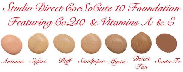 Studio Direct Anti-Aging CoeSoCute10 Foundation Color Selection Chart