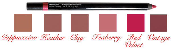 Click to Enlarge Studio Direct Automatic Long Lasting Lip Liner Pencils Color Selection Chart
