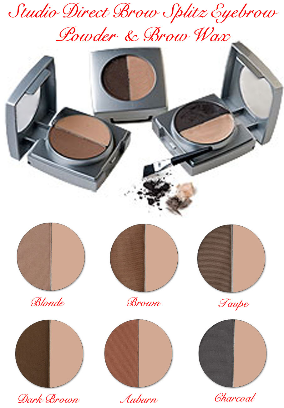 Studio Direct Cosmetics Brow Splitz Eyebrow Powder & Brow Wax Combo Color Selection Chart