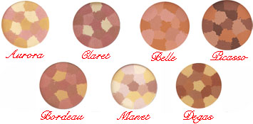 Click to Enlarge Studio Direct Collage Powder Compacts Color Selection Chart