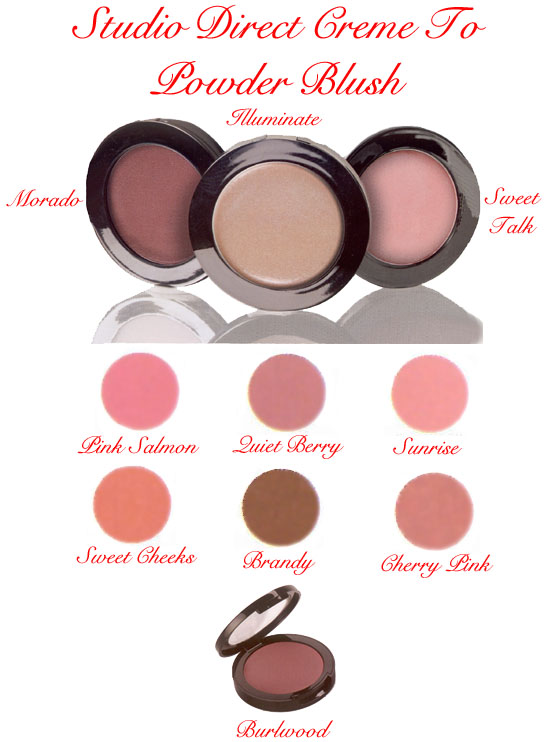 Studio Direct Creme to Powder PBBlushes Color Selection Chart