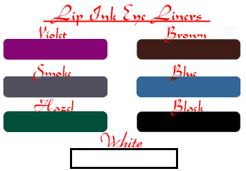 Lip Ink Semi Permanent Eye Liner Color Selection Chart