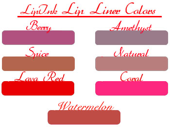 Lip Ink Semi Permanent Lip Liners Color Selection Chart
