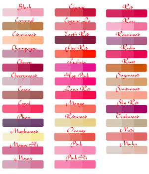 Click to Enlarge Lip Ink Semi Permanent Lip Color Selection Chart