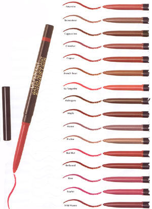 Click to Enlarge Studio Direct Automatic Water Resistant Lip Liner Pencils Color Selection Chart