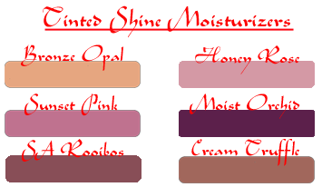 Lip Ink Tinted Shine Moisturizer Color Chart
