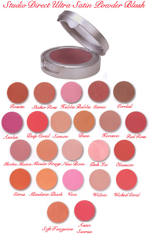 Studio Direct Powder Blushes Color Selection Chart