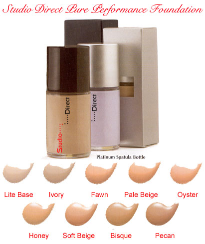 Studio Direct Pure Performance Oil Free Foundation Color Selection Chart