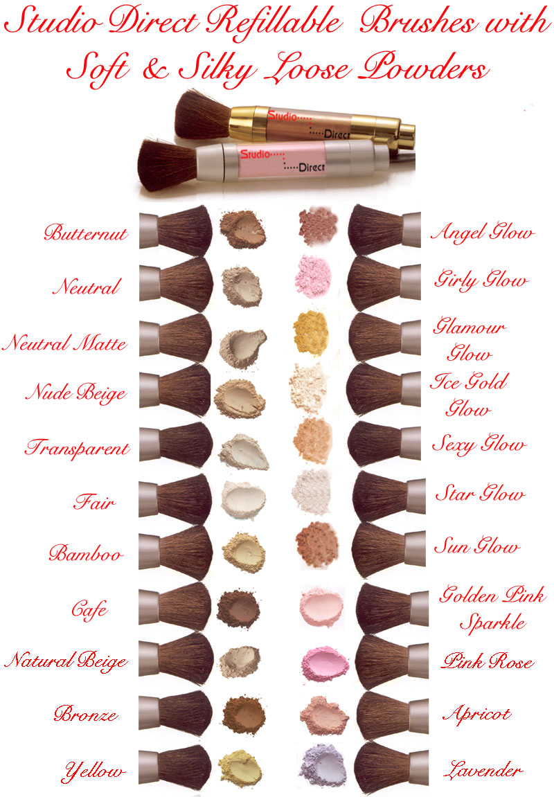 Refillable Brush with Soft & Silky Loose Powder Colors Selection Chart