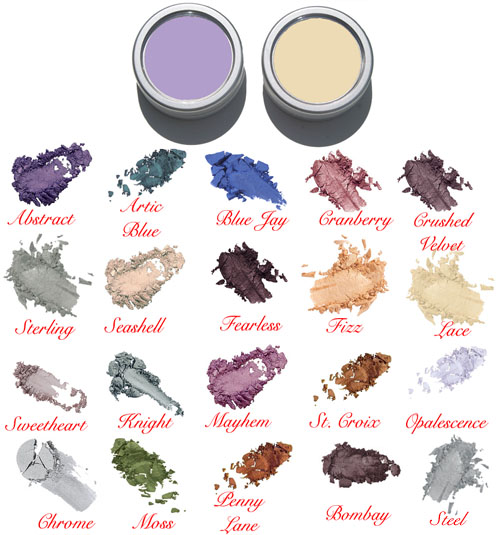 Click to Enlarge Studio Direct Large Satin Sheen Eye Shadows Color Selection Chart