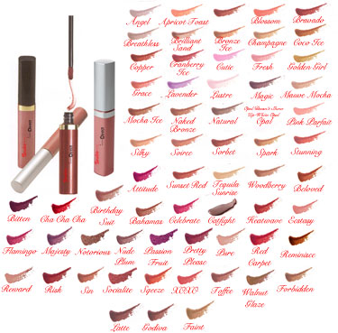Click to Enlarge Studio Direct Liquid Lips Shine Moisturizers Color Selection Chart