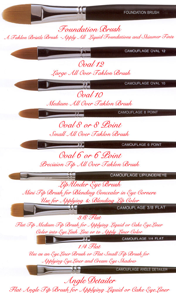 Studio Direct Professional Wood Handle Taklon Makeup Brushes