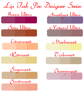 Lip Ink Semi Permanent Professional Designer Lip Color Selection Chart