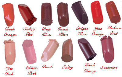 Studio Direct Long Lasting Lush Creme Lipstick Color Selection Chart