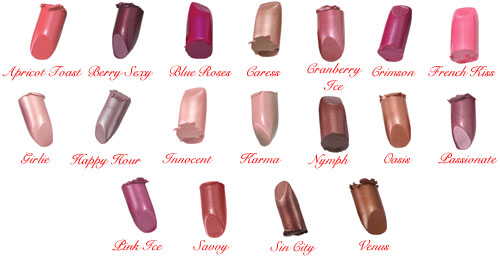 Studio Direct Pearl Lipstick Color Selection Chart