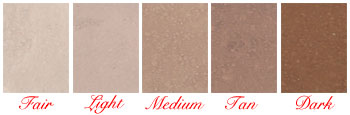 Click to Enlarge Studio Direct Cosmetics Loose Mineral Foundation Pink Rose Undertones Color Selection Chart