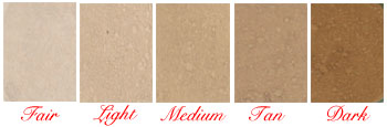 Click to Enlarge Studio Direct Cosmetics Loose Mineral Foundation-Soft Golden Yellow Undertones Color Selection Chart
