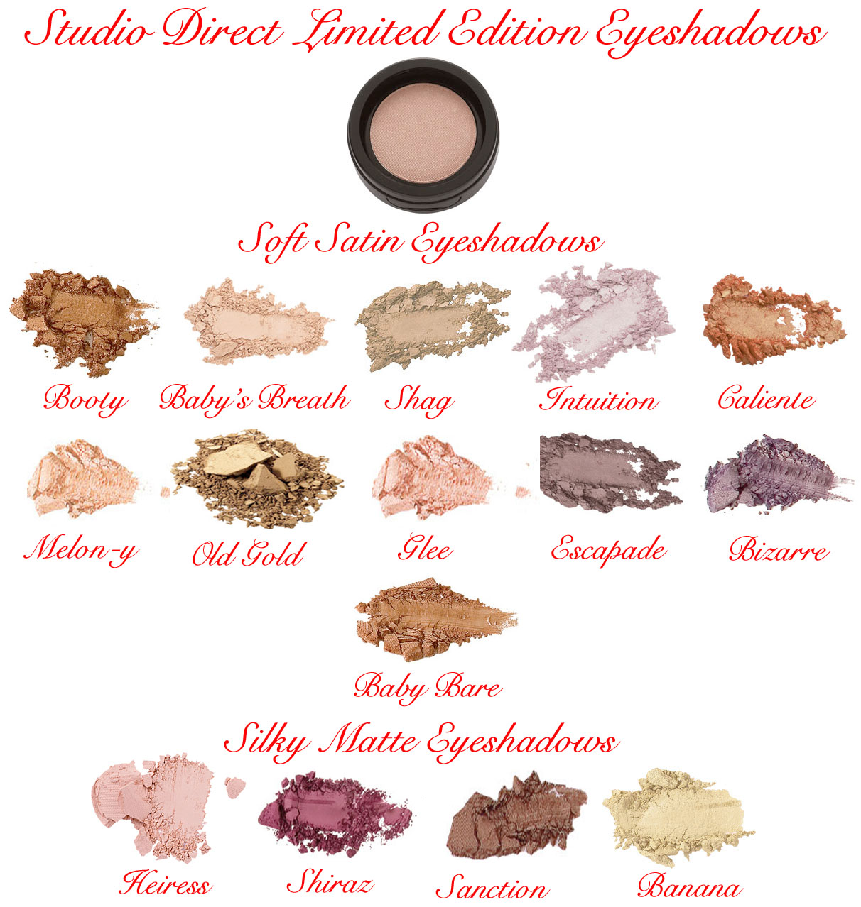 Studio Direct Limited Edition Soft N Silky Color Selection Chart